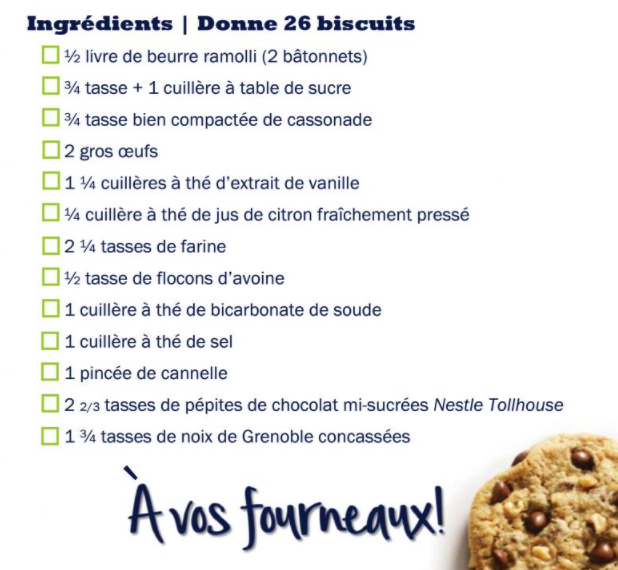Recette biscuits DoubleTree